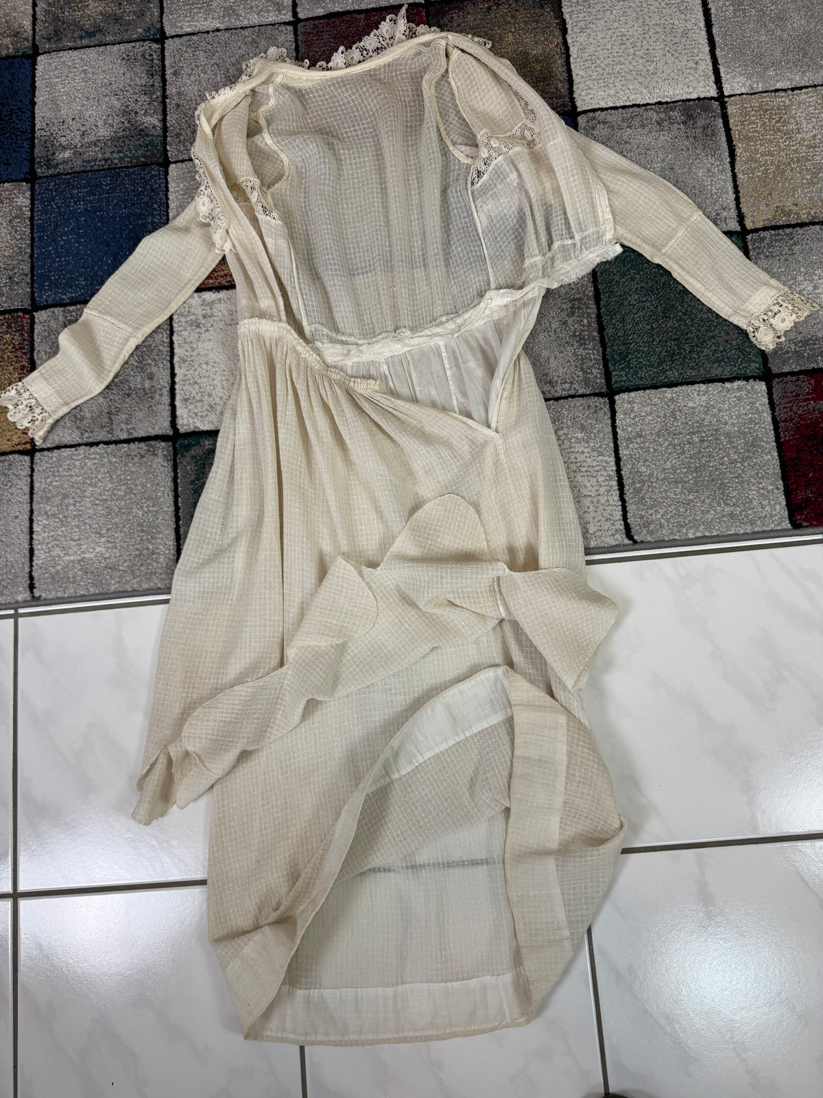 Antikes Crêpe-Baumwollkleid, ca. 1914