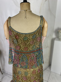 Antikes, besticktes Lamé-Abendkleid, Amerika, ca. 1926