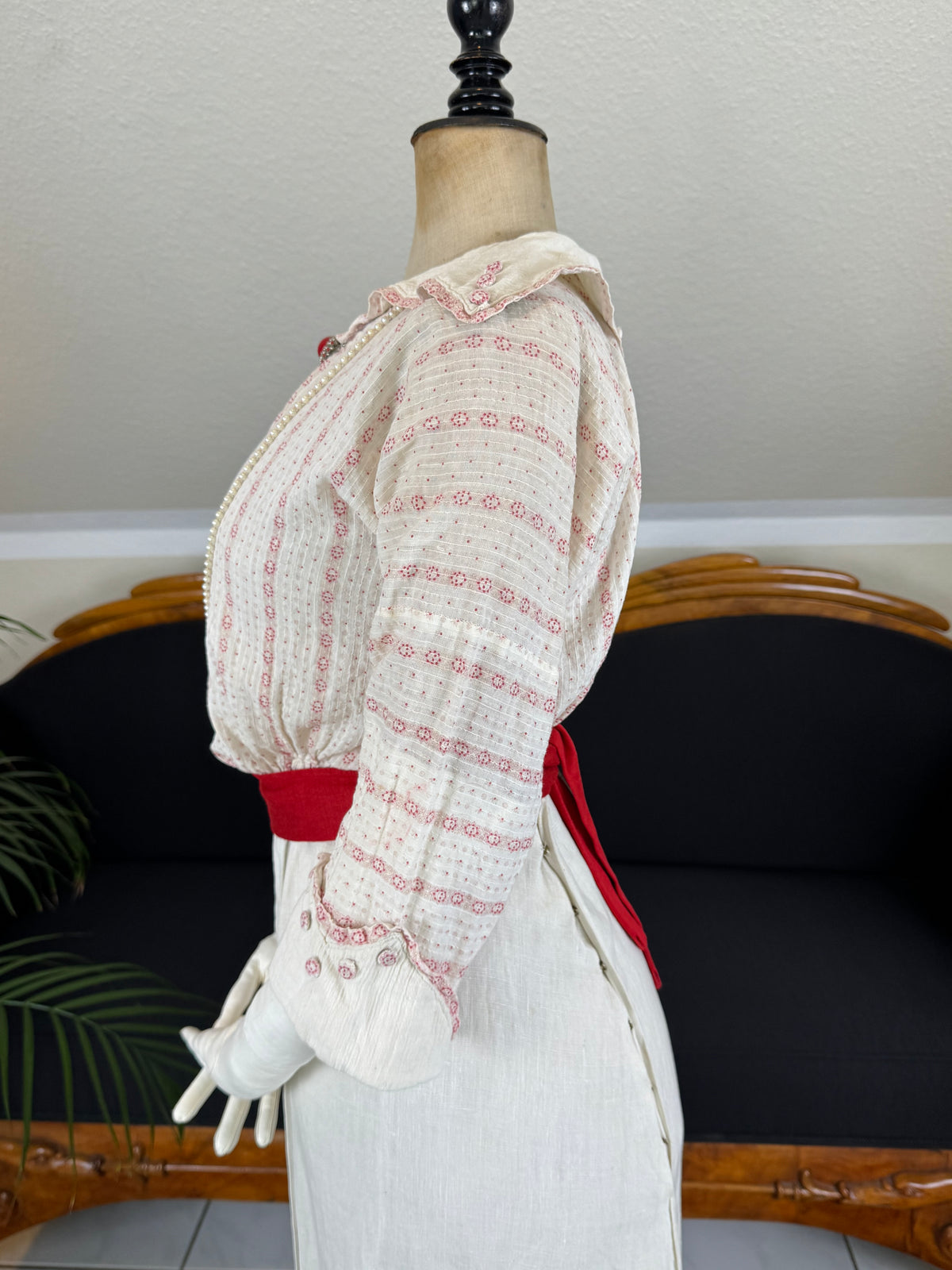 Natural Fiber Day Ensemble – Linen Skirt, Cotton Blouse & Leather Shoes