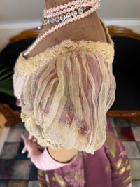 Antikes lilafarbenes Seiden-Ballkleid aus der viktorianischen Ära, ca. 1895