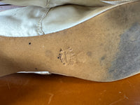 Antique 1882 silk wedding shoes with double bows by Julien Mayer Paris and Kate Rimer provenance