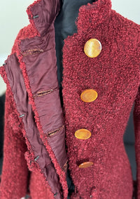 Viktorianische rote Wolljacke, ca. 1888