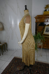 Vintage gold flapper dress 