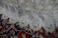 Antikes besticktes Spitzen-Bustle-Überkleid, 1880er Jahre