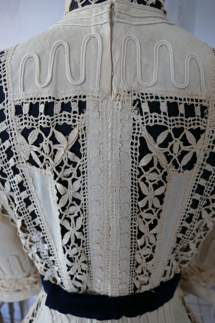 Antikes edwardianisches Leinen-Geh-Ensemble, ca. 1906 – Kleid & Jacke