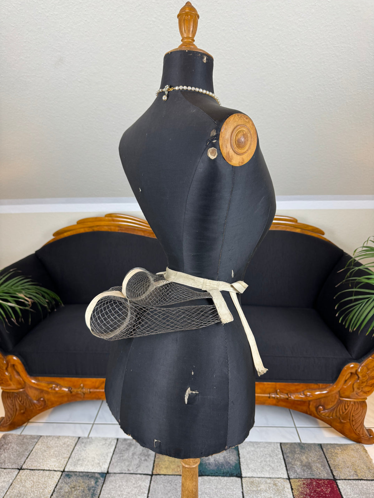 American Braided Wire Co. Wire Work Bustle – Victorian Two‑Coil Dress Support with Label