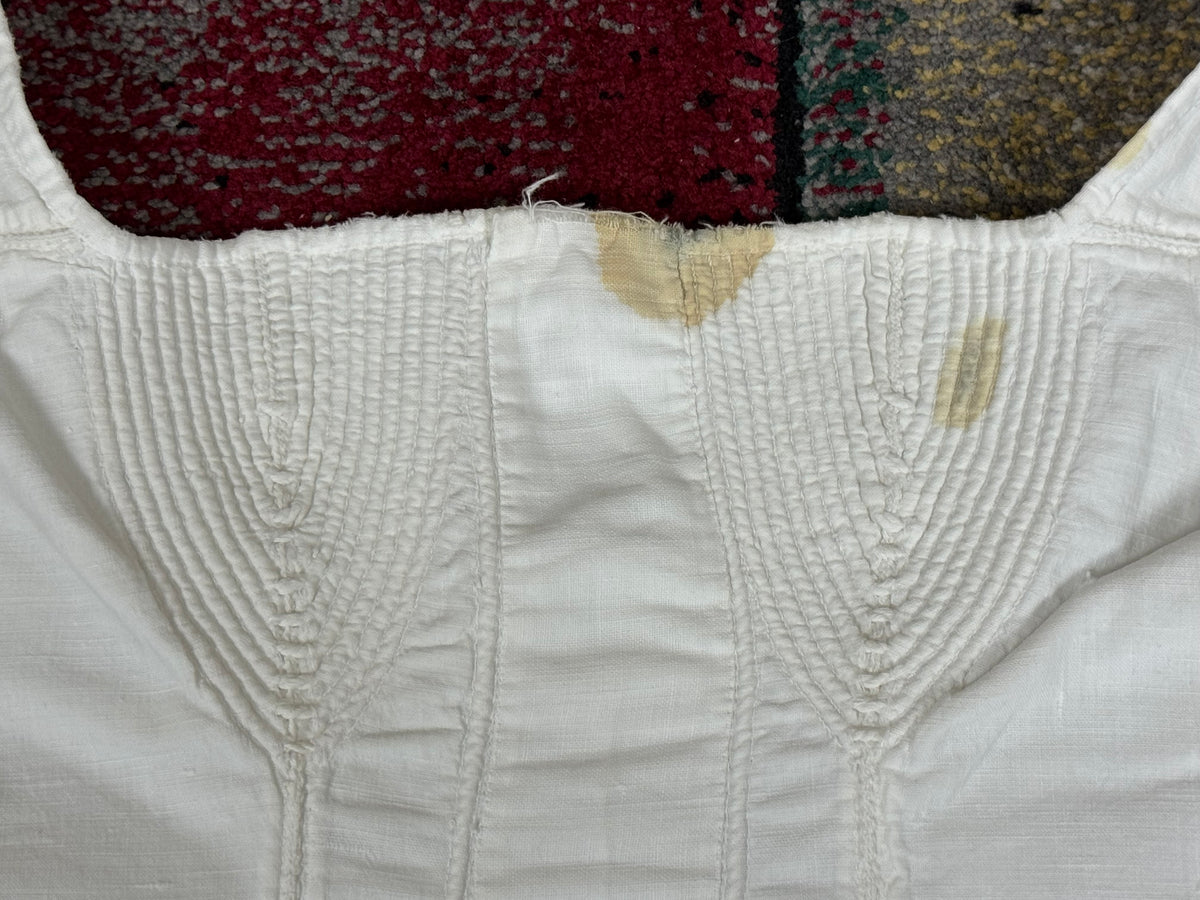 Baumwollkorsett mit Kordelzug, ca. 1825–1830 – Regency-Mode, seltenes Beispiel aus dem frühen 19. Jahrhundert
