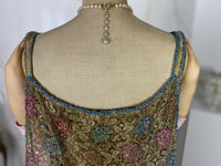 Antikes, besticktes Lamé-Abendkleid, Amerika, ca. 1926