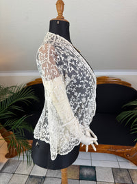 Jacke aus weißem besticktem Tüll, Edwardianisch, England, ca. 1906 – Dekoratives Überkleid