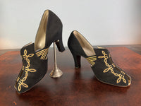 Antique Bally evening shoes, open‑toe design, ca. 1910, Cordonnerie Suisse