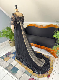 Antikes edwardianisches Abendkleid ca. 1906 – Seide, Spitze, Tüll & Brokat aus England