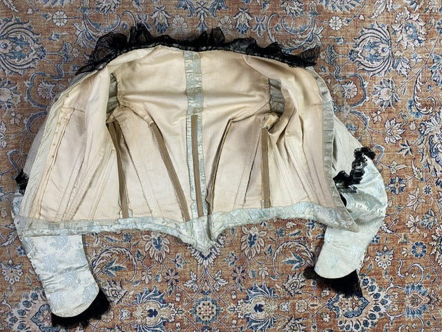 Antikes zweiteiliges Dinnerkleid aus Seidenbrokat, ca. 1898