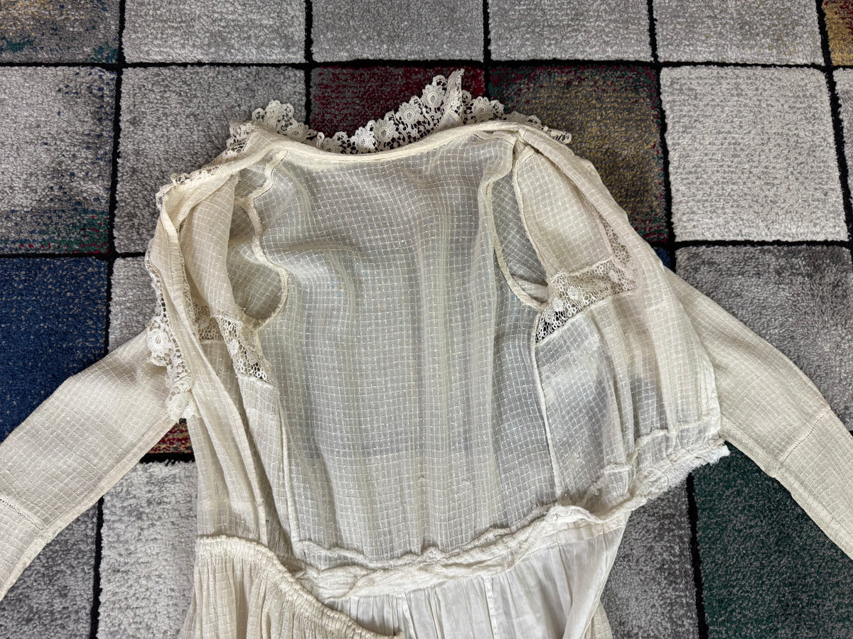 Antikes Crêpe-Baumwollkleid, ca. 1914