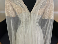 Antikes silbernes Lamé-Abendkleid aus der Titanic-Ära, ca. 1912