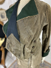 Antikes Edwardianisches Spazierkleid ca. 1912 – Gestreifte Mode des frühen 20. Jahrhunderts