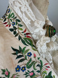 Georgian Cream Silk Embroidered Waistcoat, England ca. 1790 – Vibrant Antique Menswear
