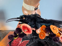 Early 20th‑century millinery hat with exotic bird mount, black lace and naturalistic trim