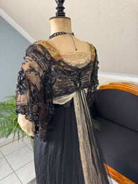 Antikes edwardianisches Abendkleid ca. 1906 – Seide, Spitze, Tüll & Brokat aus England
