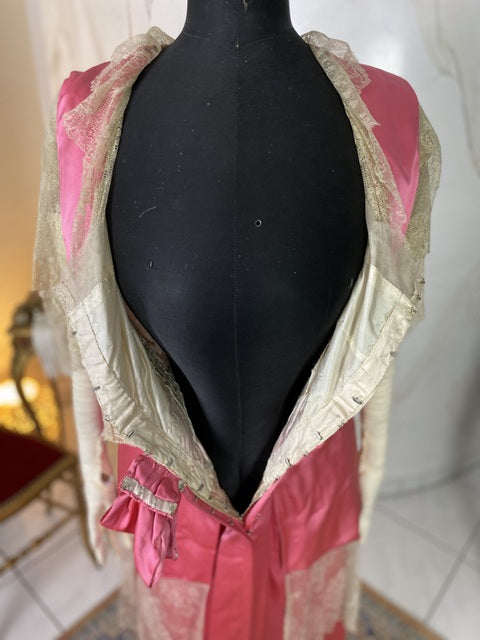 Rosa Satin-Abendkleid aus der Titanic-Ära, ca. 1912