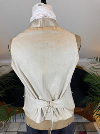 Antike Weste und blaue knielange Seidenhose, ca. 1790 – Besticktes florales Herrenensemble