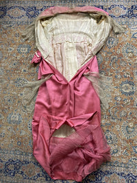 Rosa Satin-Abendkleid aus der Titanic-Ära, ca. 1912