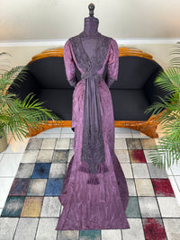 Rare 1911 Edwardian Half‑Mourning Dress by Kate Riley