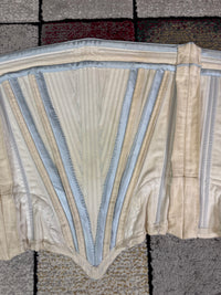 Vintage Cream Silk Corset, English Manufactory, 18th‑Century Style