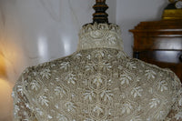Antikes besticktes Spitzen-Bustle-Überkleid, 1880er Jahre