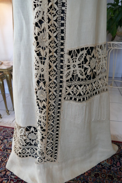 Antikes edwardianisches Leinen-Geh-Ensemble, ca. 1906 – Kleid & Jacke
