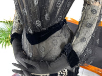 MARC WALTER Außergewöhnliches Abendkleid ca. 1904 – Pariser Couture-Meisterwerk aus Spitze, Tüll und Samt