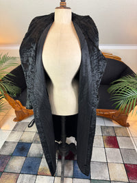Edwardian ca. 1904 Langer schwarzer Mantel aus künstlichem Biberfell – Victor Tailoring Co., Chicago