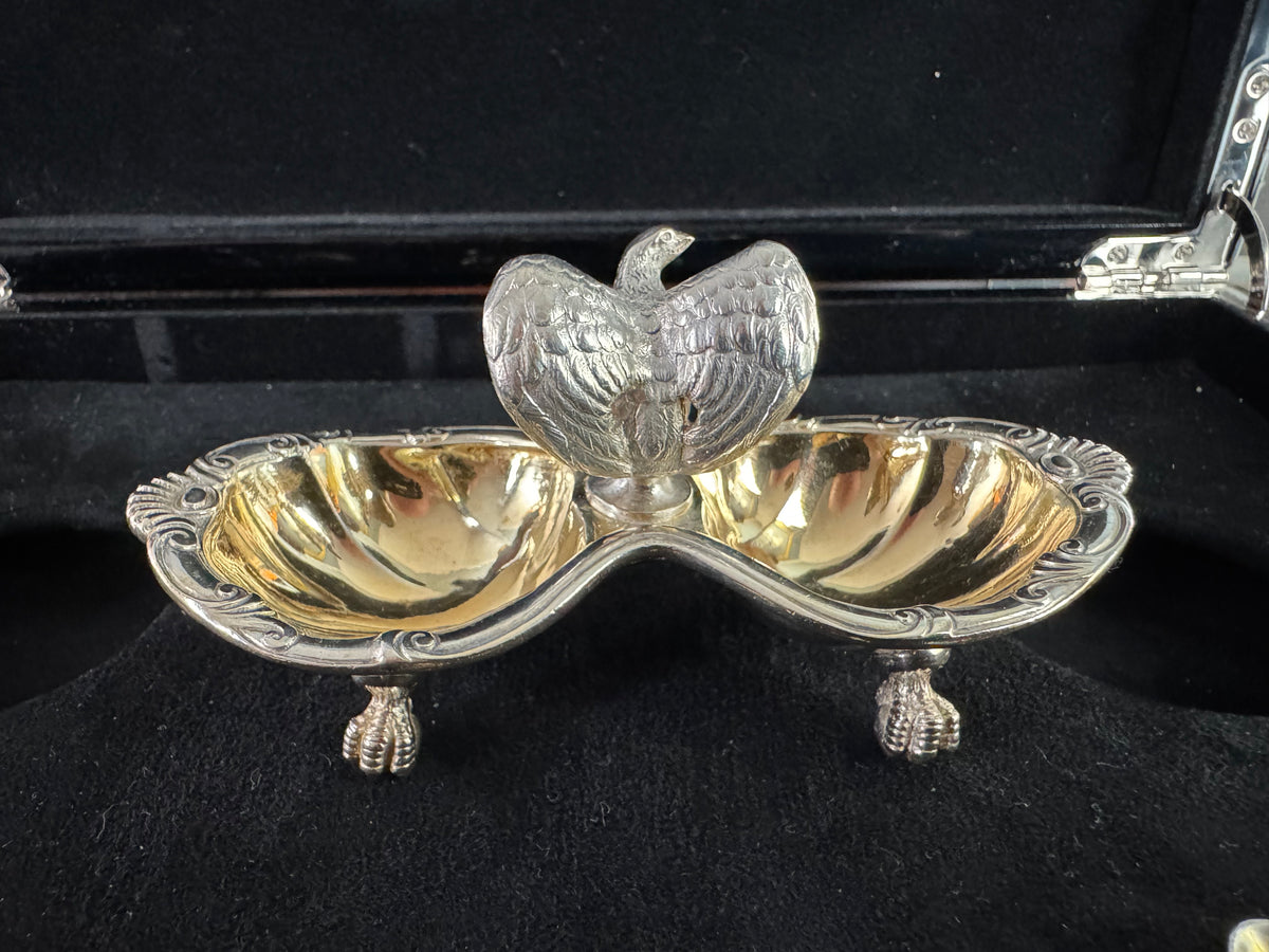 SY & Wagner Silver Salt Cellars – Prince Wilhelm, Emperor Wilhelm II, ca. 1880