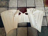 Antique FITU Figureform corset, 1910s England, light colour, front‑hooked and back‑laced
