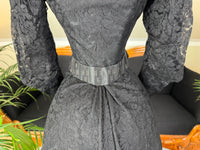 Edwardian black lace day dress, early 20th‑century fashion
