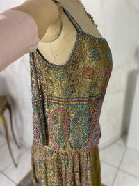 Antikes, besticktes Lamé-Abendkleid, Amerika, ca. 1926