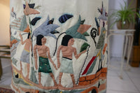 Ägyptische Revival Seidenjacke, ca. 1924 – Appliqué-Motive mit Sphinx, Skarabäus & Pyramide
