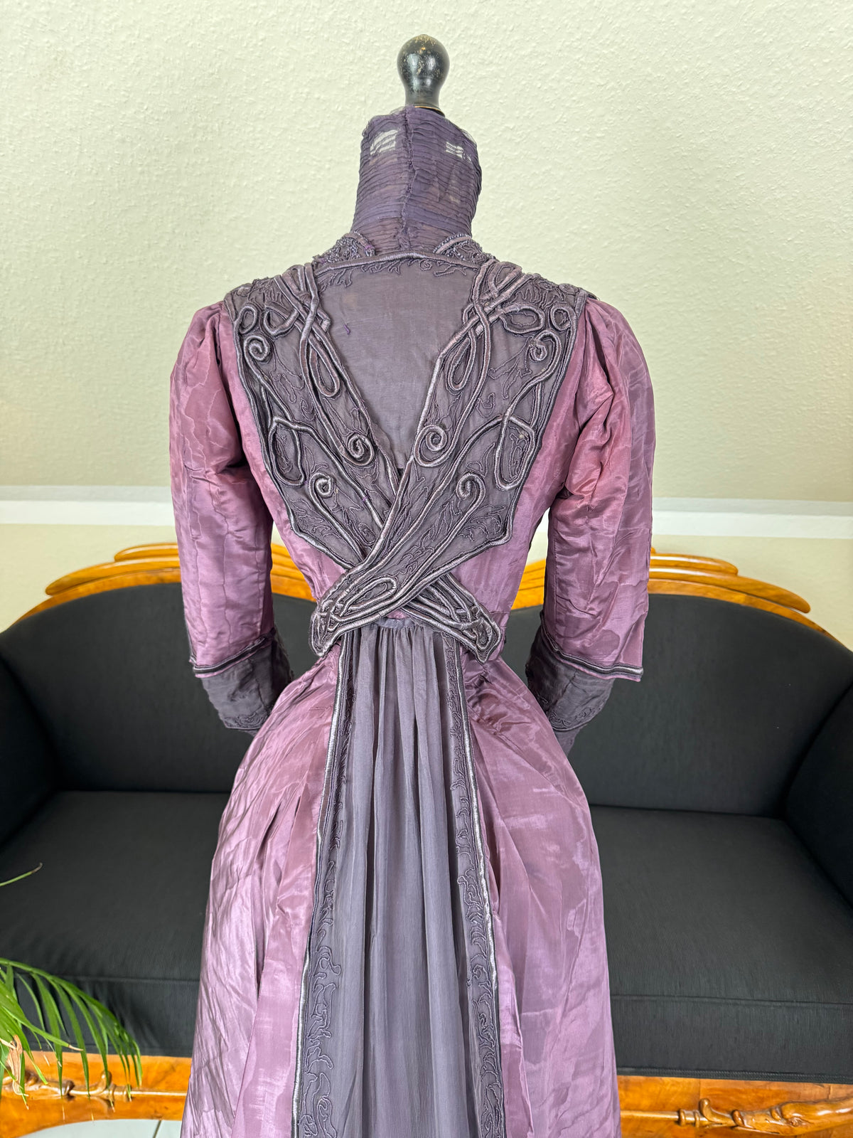 Rare 1911 Edwardian Half‑Mourning Dress by Kate Riley