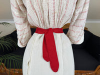 Natural Fiber Day Ensemble – Linen Skirt, Cotton Blouse & Leather Shoes