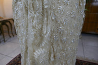 Antikes besticktes Spitzen-Bustle-Überkleid, 1880er Jahre