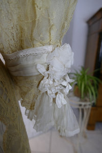 Antikes edwardianisches Kleid von 1901 – MACHARET New York & Paris Zweiteiliges Ensemble aus Seide und Spitze