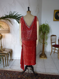 WORTH Antikes Samtkleid mit Dévoré-Muster, Paris, ca. 1926
