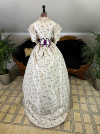 Antikes Seidenabendkleid mit Tagesoberteil, ca. 1864