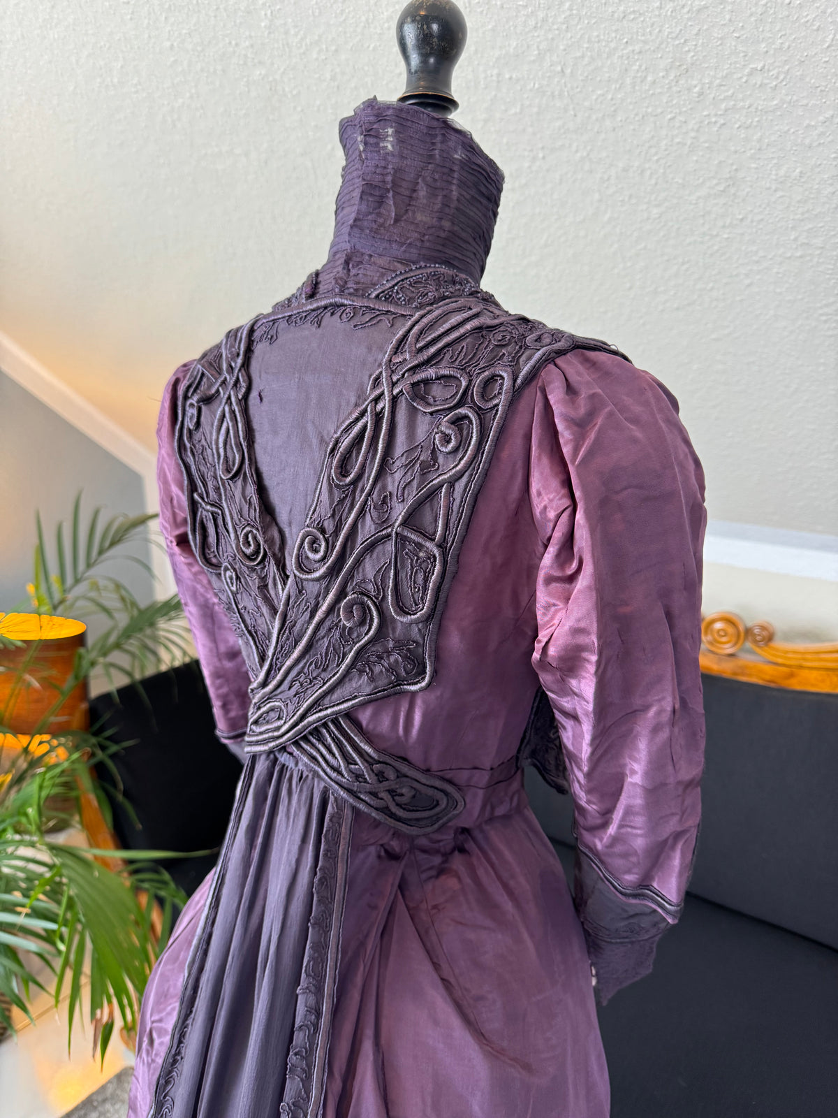 Rare 1911 Edwardian Half‑Mourning Dress by Kate Riley