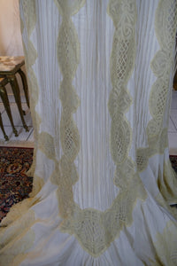 Antikes edwardianisches Kleid von 1901 – MACHARET New York & Paris Zweiteiliges Ensemble aus Seide und Spitze