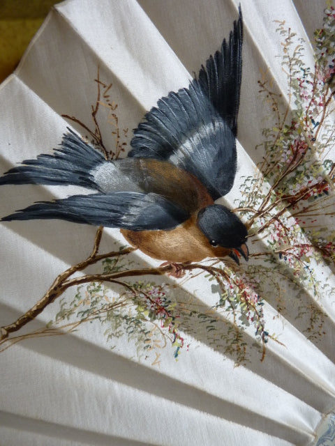 Faltfächer, Vogelmotiv, um 1900