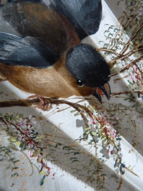 Faltfächer, Vogelmotiv, um 1900