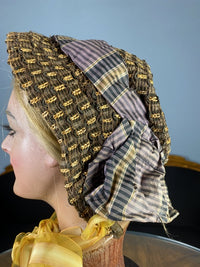 Haube mit gelbem Band, ca. 1860