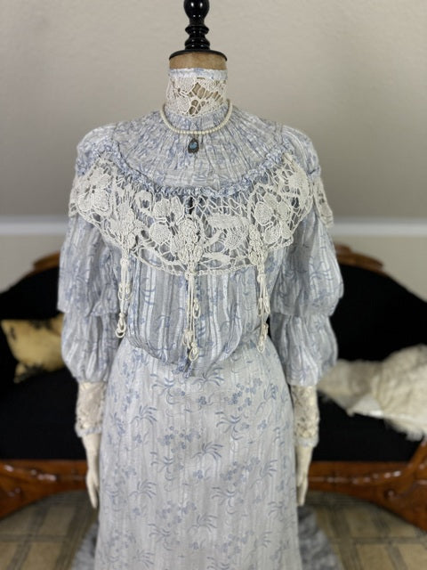 Antikes zweiteiliges Edwardianisches Sommerkleid, ca. 1903