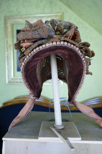 ROQUANCOURT Antiker Hutkarton mit Strohhaube, Paris, ca. 1879