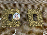 Gürtelschnalle mit barocker Dame, ca. 1890